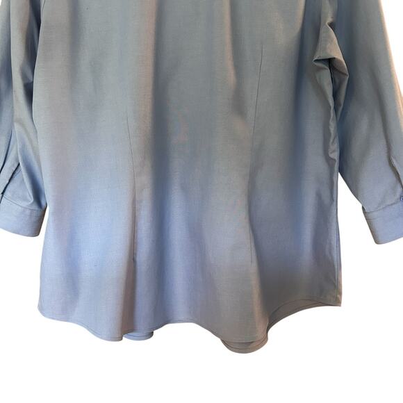 Coldwater Creek Women’s No Iron Blue Cotton Long Sleeve Button Blouse Size XL/16 - Picture 9 of 11
